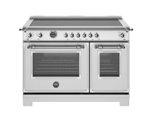 Bertazzoni HER486IGFEPXT 48 Inch Induction Range. 6 Heating Zones And Cast Iron Griddle. Electric Self-Clean Oven Stainless Steel