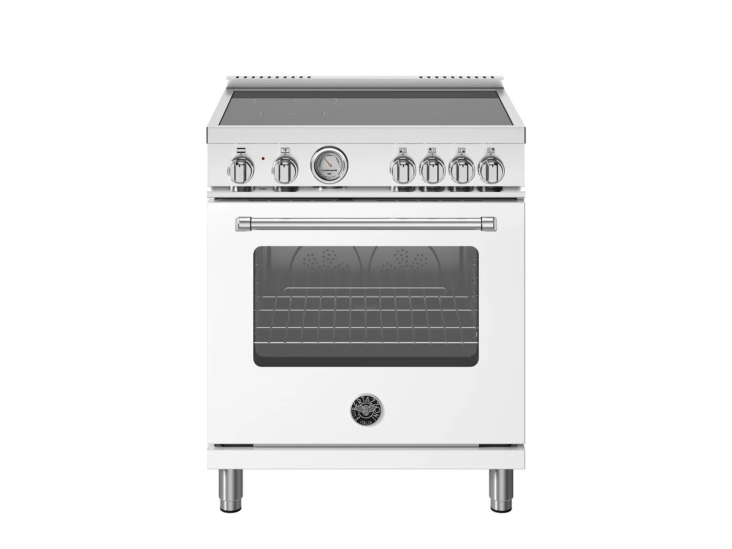 Bertazzoni MAS304INMBIV 30 Inch Induction Range. 4 Heating Zones. Electric Oven Bianco Matt