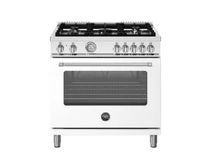 Bertazzoni MAS365DFMBIV 36 Inch Dual Fuel Range. 5 Burner. Electric Oven Bianco Matt