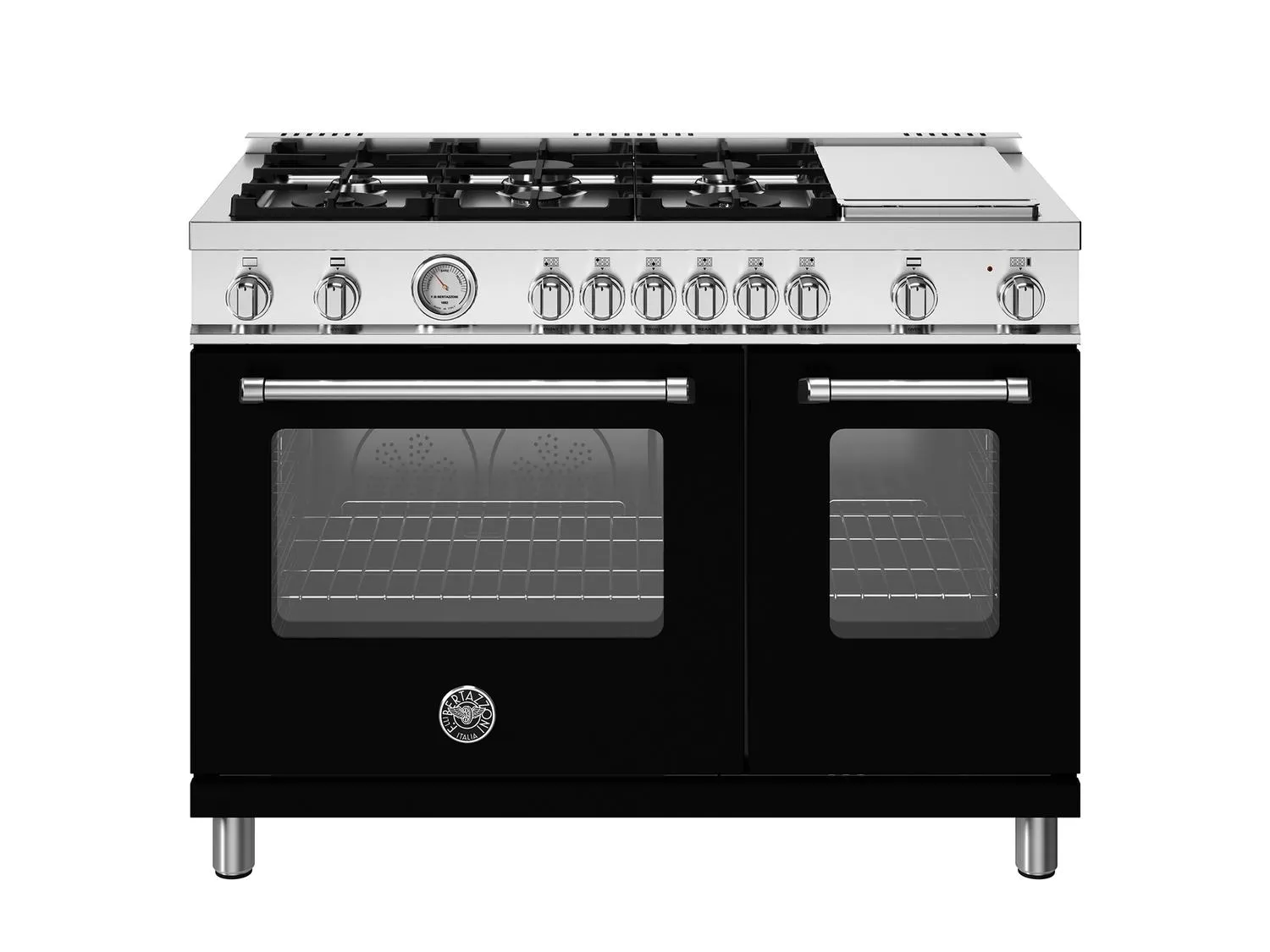 Bertazzoni MAS486GGASNEV 48 Inch All Gas Range. 6 Burner And Griddle Nero Matt