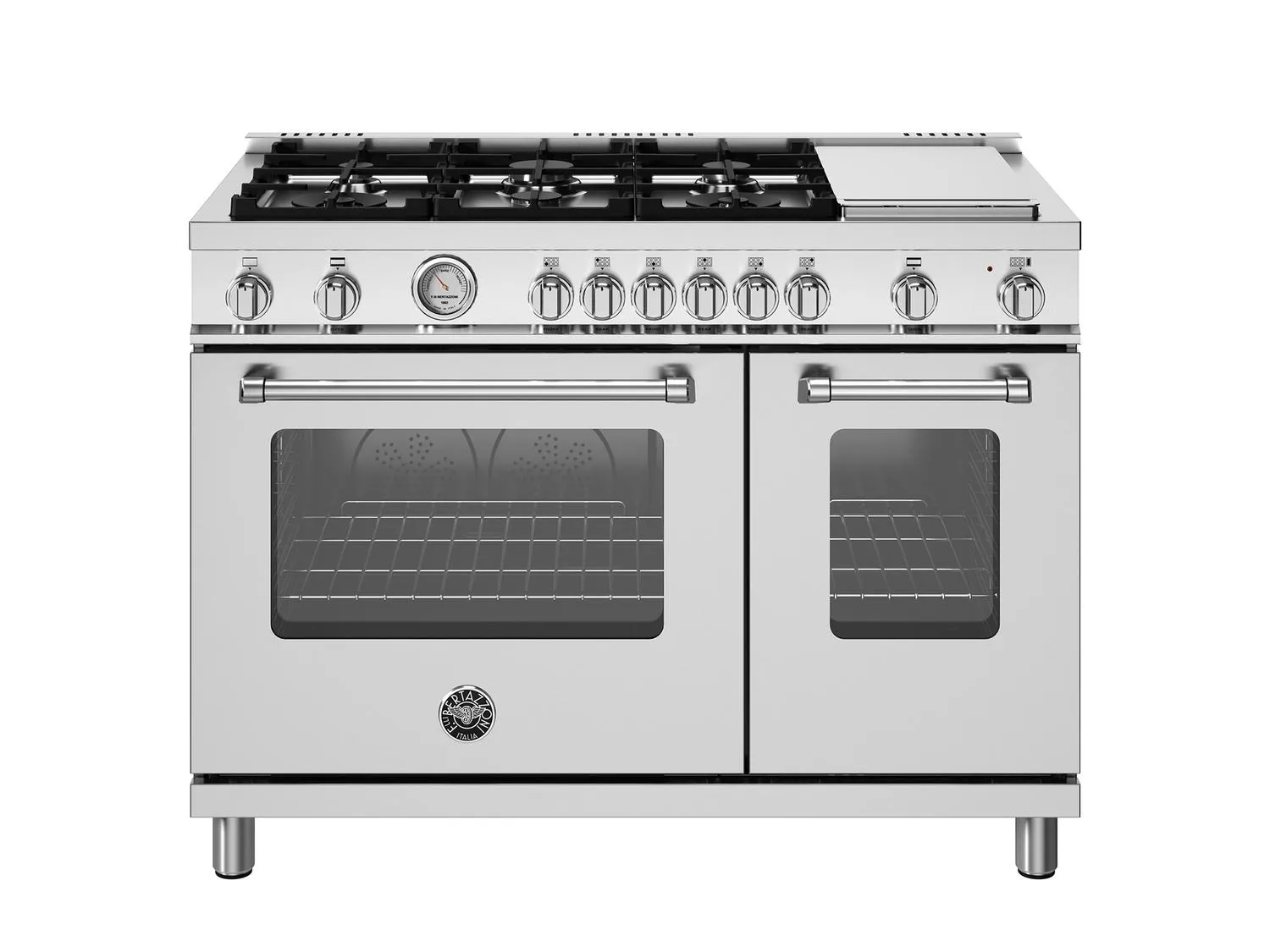 Bertazzoni MAS486GGASXV 48 Inch All Gas Range. 6 Burner And Griddle Stainless Steel