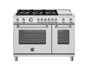 Bertazzoni MAS486GGASXV 48 Inch All Gas Range. 6 Burner And Griddle Stainless Steel
