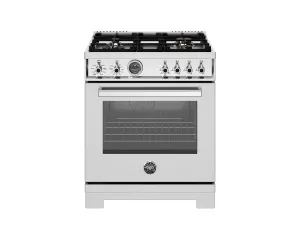 Bertazzoni PRO304BFEPXT 30 Inch Dual Fuel Range. 4 Brass Burners. Electric Self-Clean Oven Stainless Steel