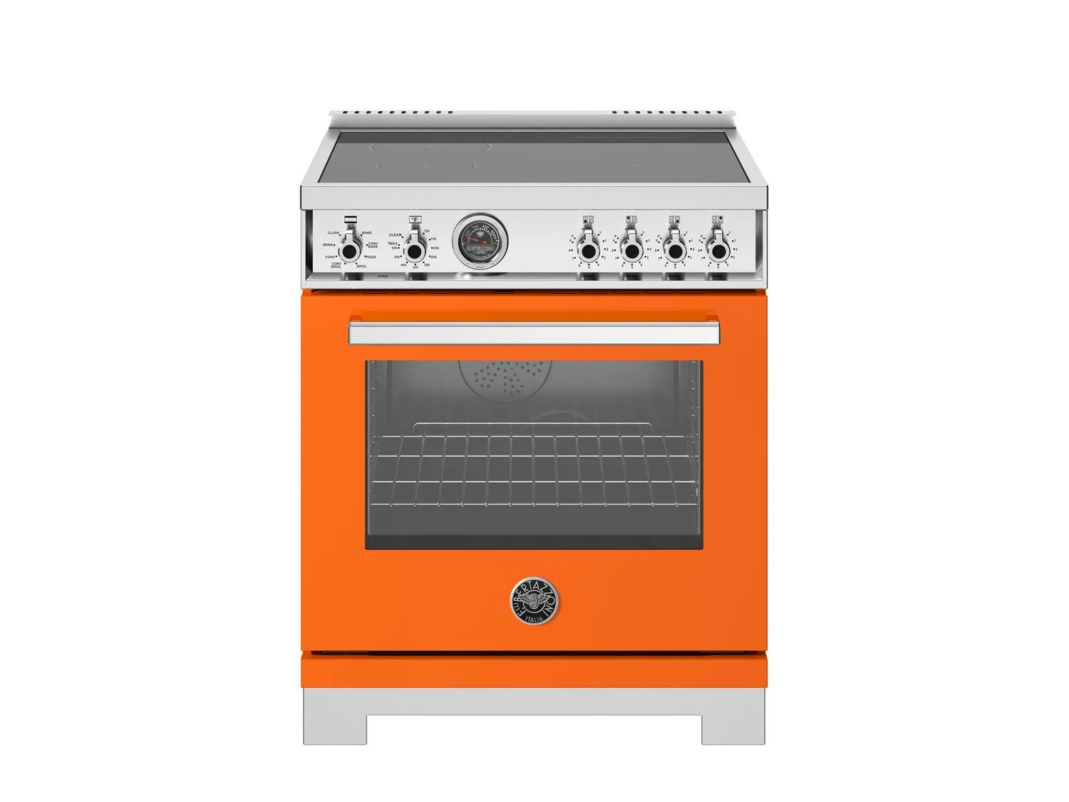 Bertazzoni PRO304IFEPART 30 Inch Induction Range. 4 Heating Zones. Electric Self-Clean Oven Arancio