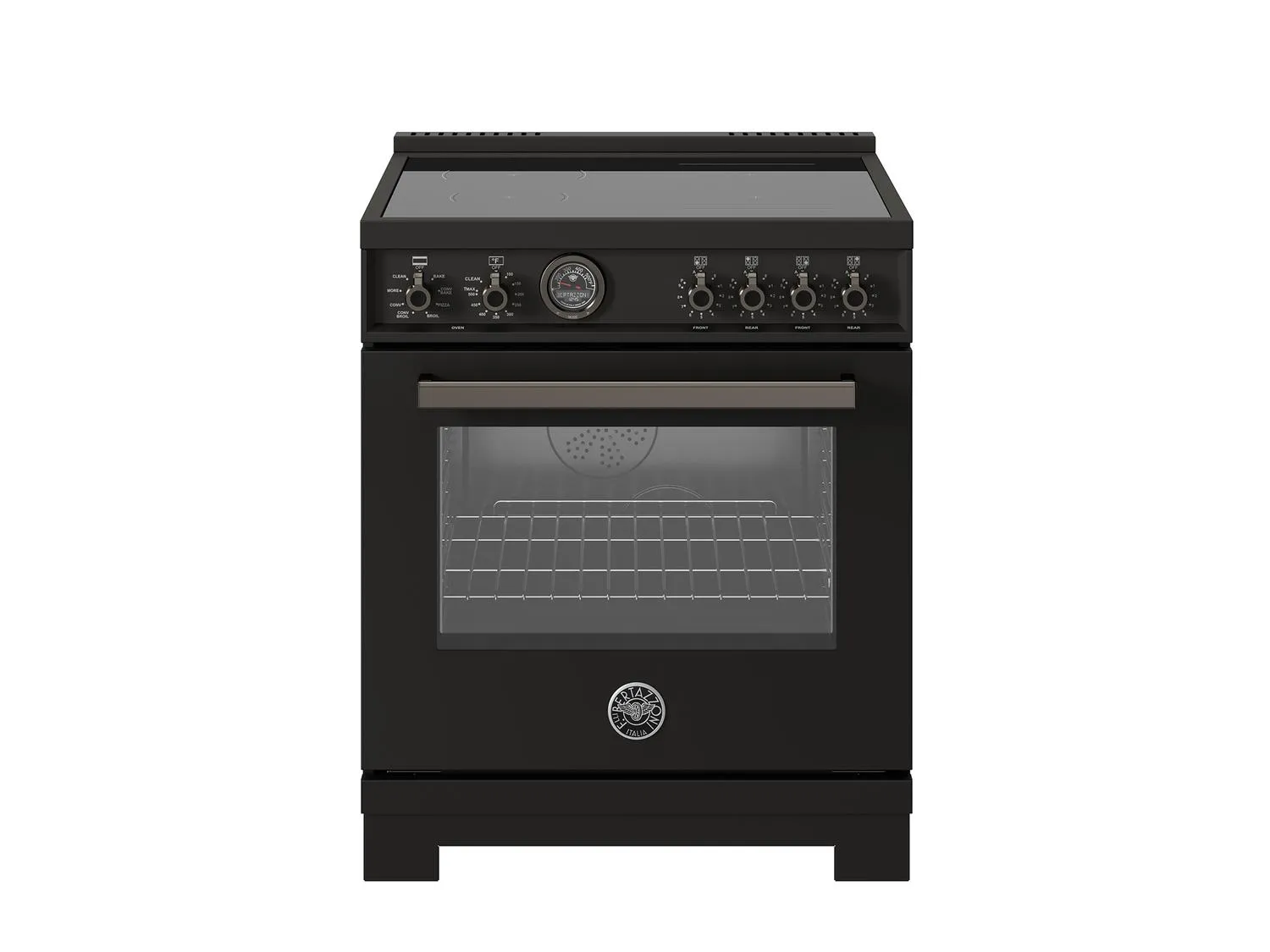 Bertazzoni PRO304IFEPCAT 30 Inch Induction Range. 4 Heating Zones. Electric Self-Clean Oven Carbonio