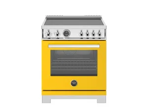 Bertazzoni PRO304IFEPGIT 30 Inch Induction Range. 4 Heating Zones. Electric Self-Clean Oven Giallo