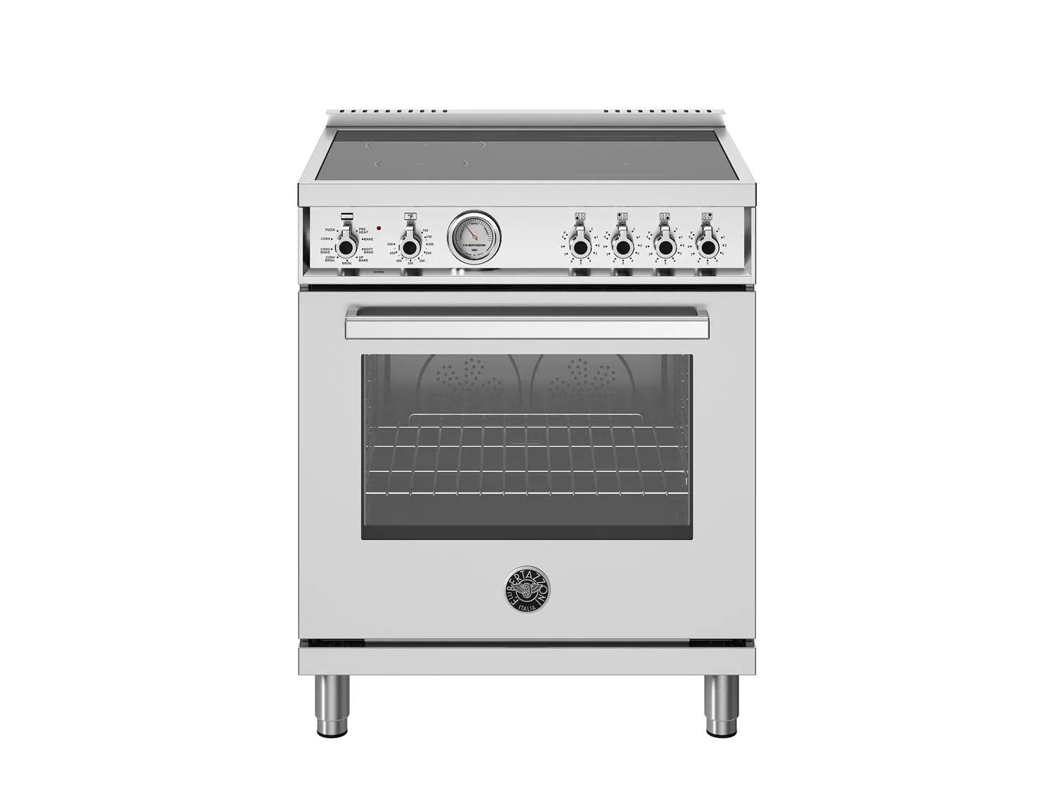 Bertazzoni PRO304INMXV 30 Inch Induction Range. 4 Heating Zones. Electric Oven Stainless Steel