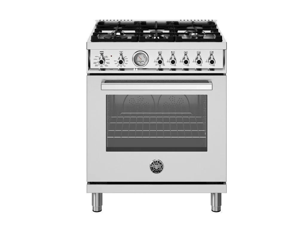 Bertazzoni PRO305DFMXV 30 Inch Dual Fuel Range. 5 Burners. Electric Oven Stainless Steel