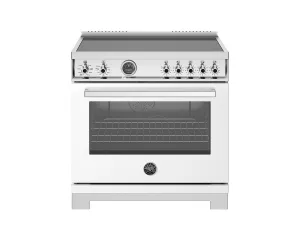Bertazzoni PRO365ICFEPBIT 36 Inch Induction Range. 5 Heating Zones And Cast Iron Griddle. Electric Self-Clean Oven Bianco