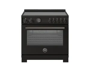 Bertazzoni PRO365ICFEPCAT 36 Inch Induction Range. 5 Heating Zones And Cast Iron Griddle. Electric Self-Clean Oven Carbonio
