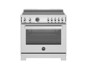 Bertazzoni PRO365ICFEPXT 36 Inch Induction Range. 5 Heating Zones And Cast Iron Griddle. Electric Self-Clean Oven Stainless Steel