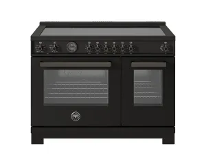 Bertazzoni PRO486IGFEPCAT 48 Inch Induction Range. 6 Heating Zones And Cast Iron Griddle. Electric Self-Clean Oven Carbonio