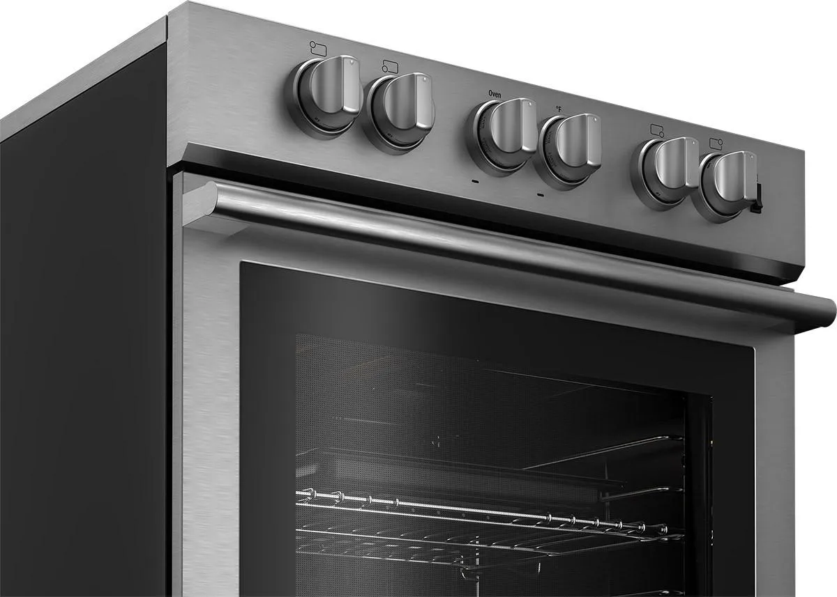 Blomberg Appliances BERU30422SS 30In Electric Stainless Range With 5.7 Cu Ft Self Clean Oven. 4 Burner