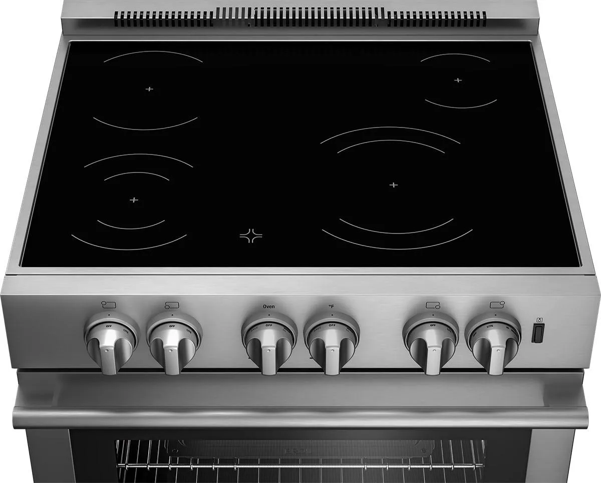 Blomberg Appliances BERU30422SS 30In Electric Stainless Range With 5.7 Cu Ft Self Clean Oven. 4 Burner