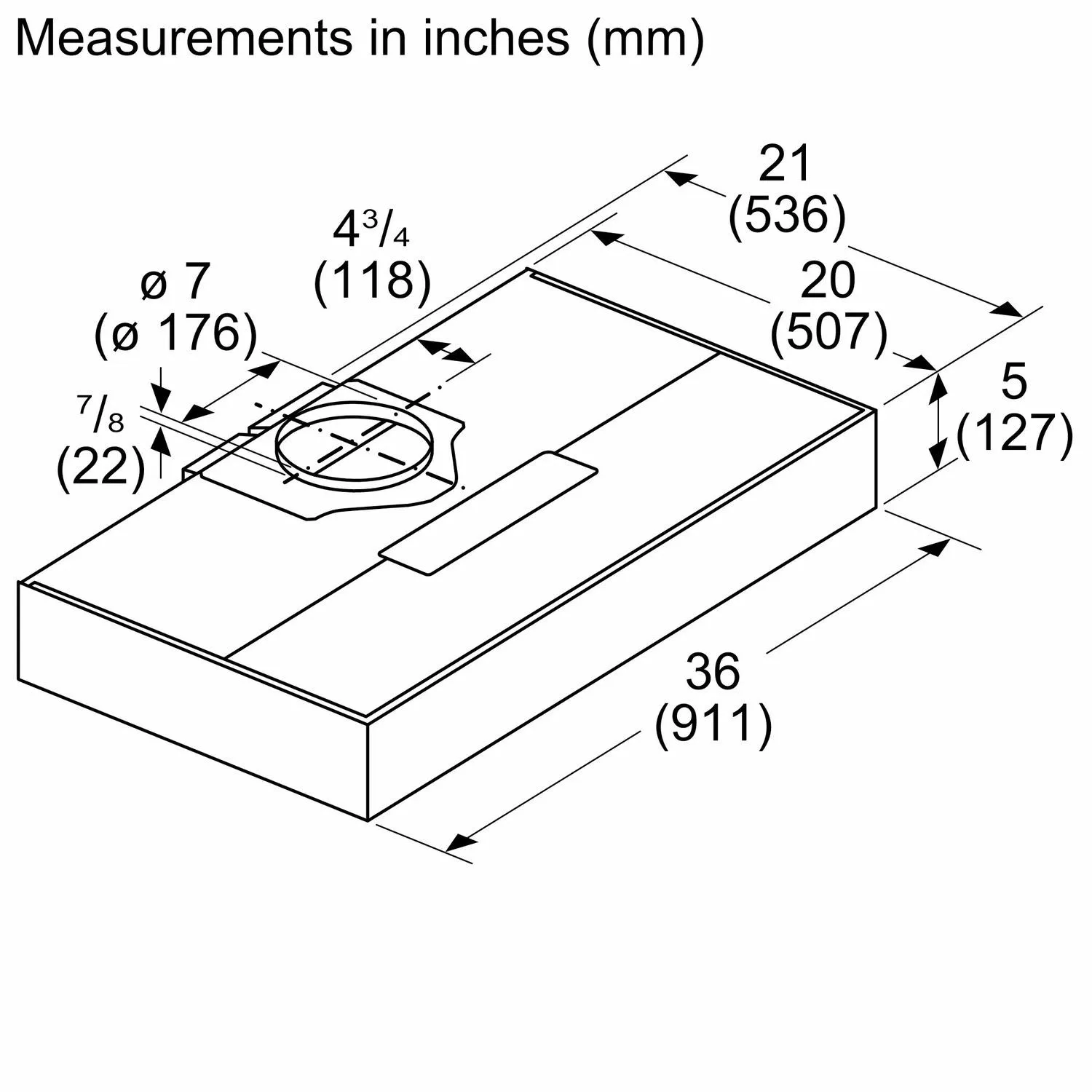 Bosch DUH56353UC 500 Series Undercabinet Hood 36 Stainless Steel