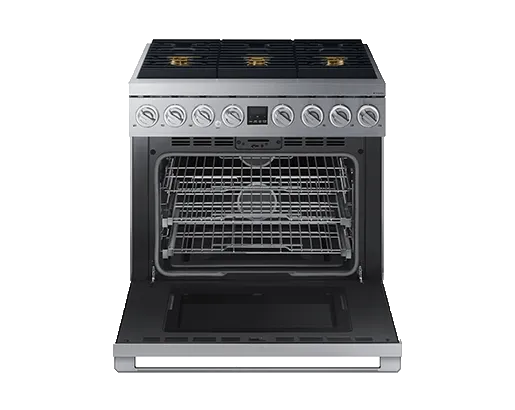 Dacor DOP36T86GLS Transitional 36 Gas Range. Silver Stainless Steel. Natural Gas/Liquid Propane