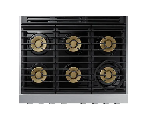 Dacor DOP36T86GLS Transitional 36 Gas Range. Silver Stainless Steel. Natural Gas/Liquid Propane