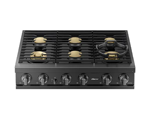 Dacor DTT36T960GM 36 Rangetop. Graphite Stainless. Natural Gas/Liquid Propane