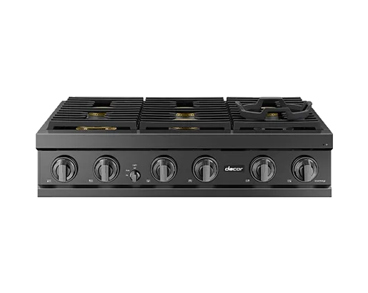 Dacor DTT36T960GM 36 Rangetop. Graphite Stainless. Natural Gas/Liquid Propane