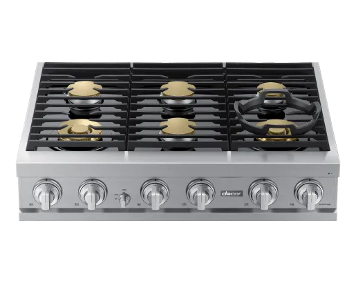 Dacor DTT36T960GS 36 Rangetop. Silver Stainless. Natural Gas/Liquid Propane