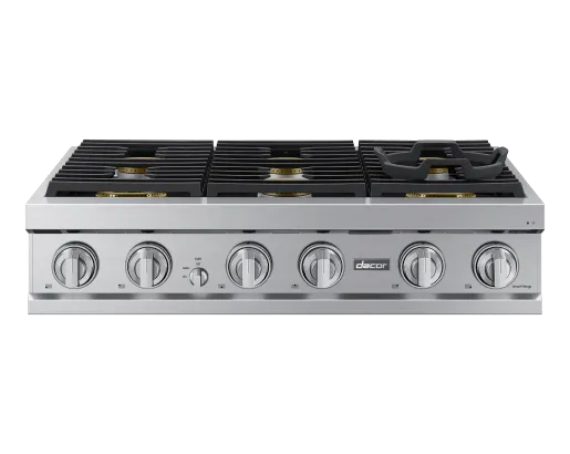 Dacor DTT36T960GS 36 Rangetop. Silver Stainless. Natural Gas/Liquid Propane