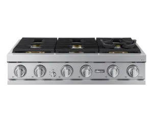 Dacor DTT36T960GS 36 Rangetop. Silver Stainless. Natural Gas/Liquid Propane