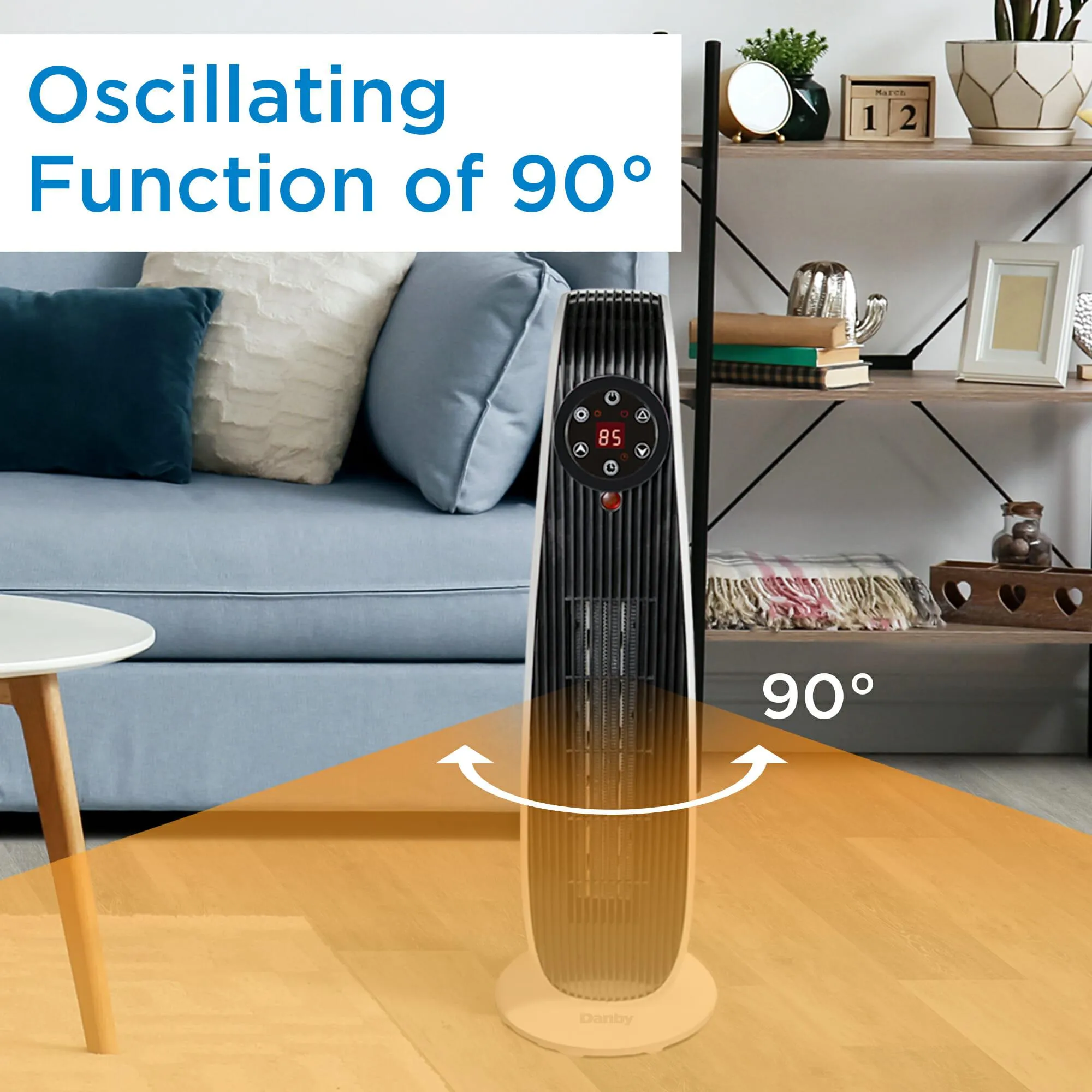 Danby DBSH02213WD13 Danby 1500W Adjustable Oscillating Heater 22 In White