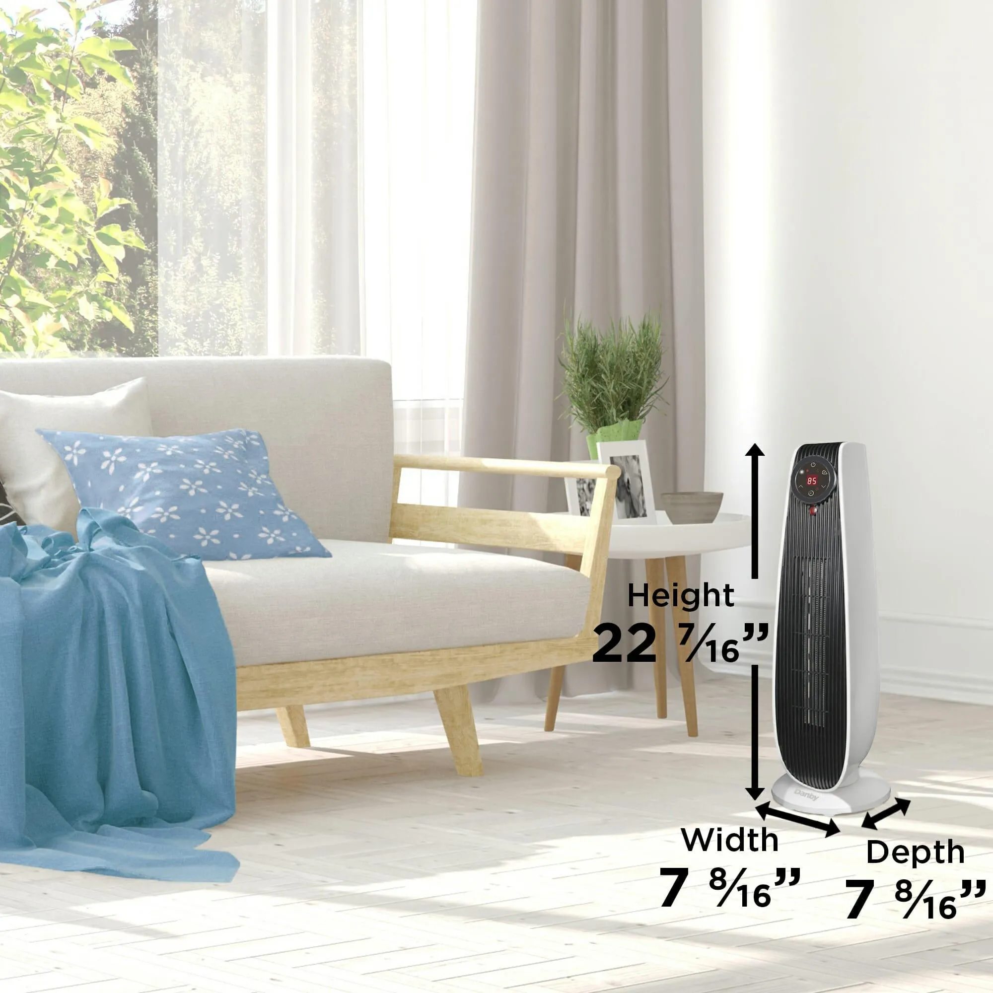 Danby DBSH02213WD13 Danby 1500W Adjustable Oscillating Heater 22 In White