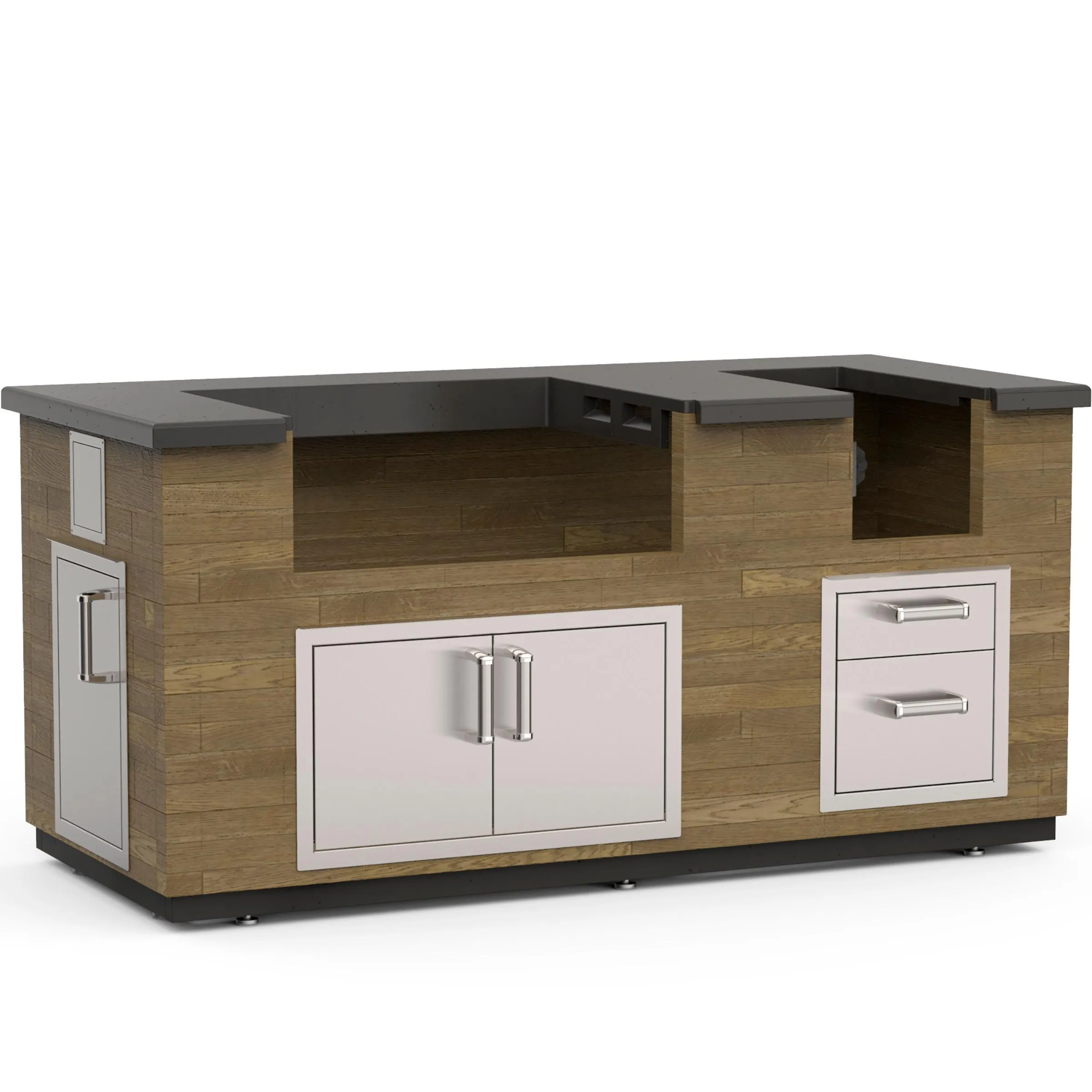 Fire Magic IP66FOD77BA Reclaimed Wood 77 Inch Island Bundle