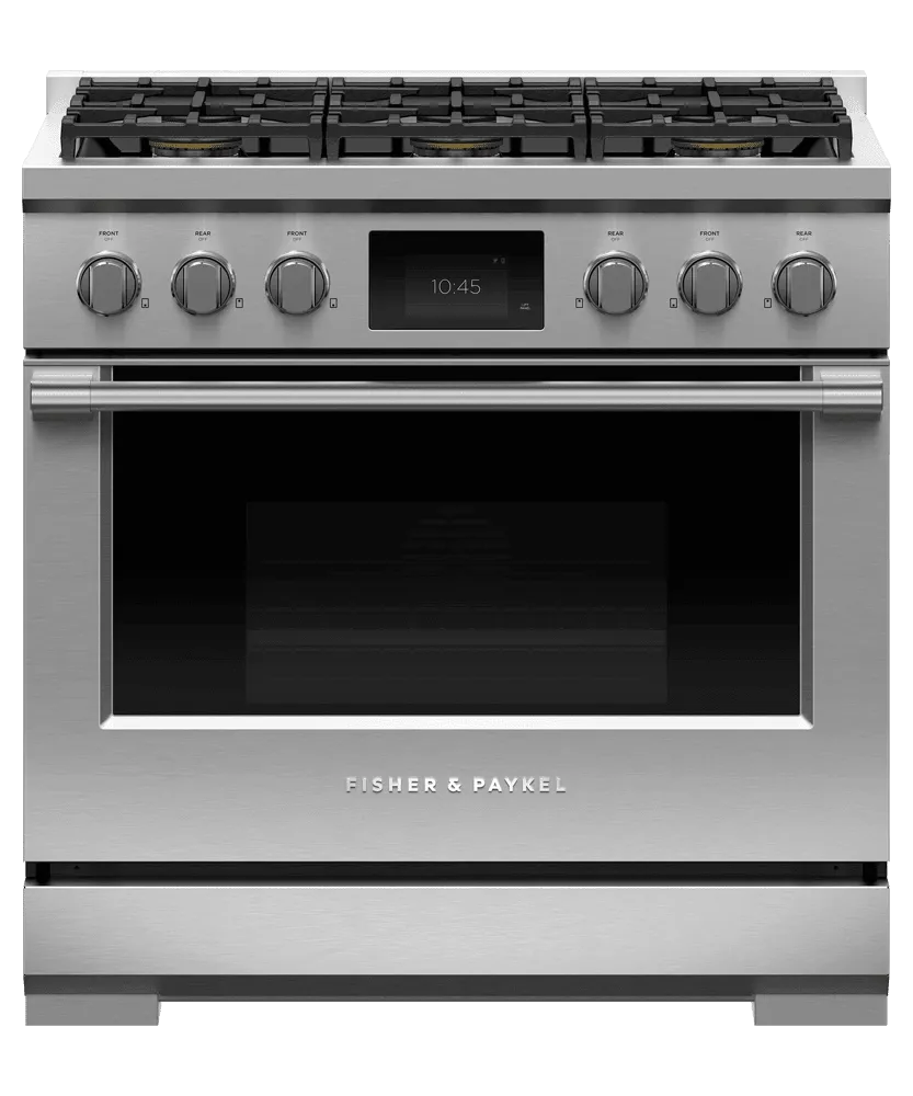 Fisher & Paykel RDV3366N Dual Fuel Range. 36. 6 Burners. Self-Cleaning