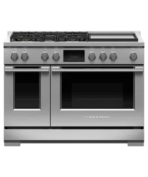 Fisher & Paykel RDV3485GDN Dual Fuel Range. 48. 5 Burners With Griddle. Self-Cleaning