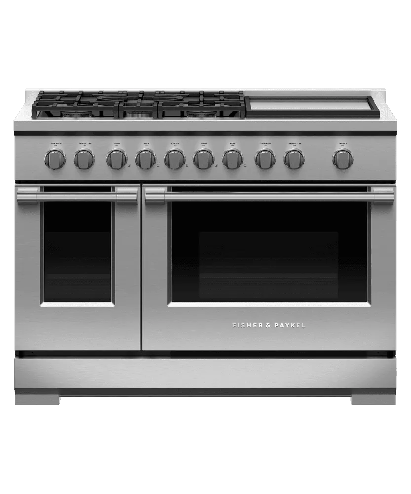 Fisher & Paykel RGV3485GDL Gas Range. 48. 5 Burners With Griddle. Lpg