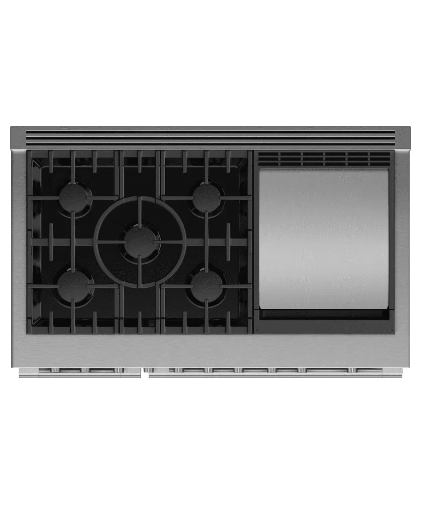 Fisher & Paykel RGV3485GDN Gas Range. 48. 5 Burners With Griddle