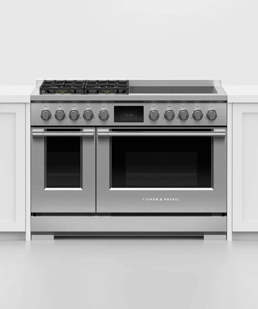 Fisher & Paykel RHV3484N Dual Fuel Range. 48. 4 Burners. 4 Induction Zones. Self-Cleaning