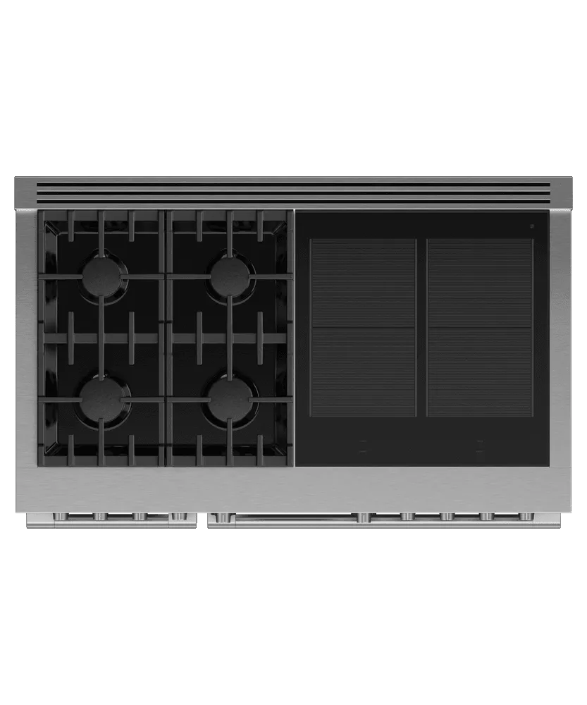 Fisher & Paykel RHV3484N Dual Fuel Range. 48. 4 Burners. 4 Induction Zones. Self-Cleaning
