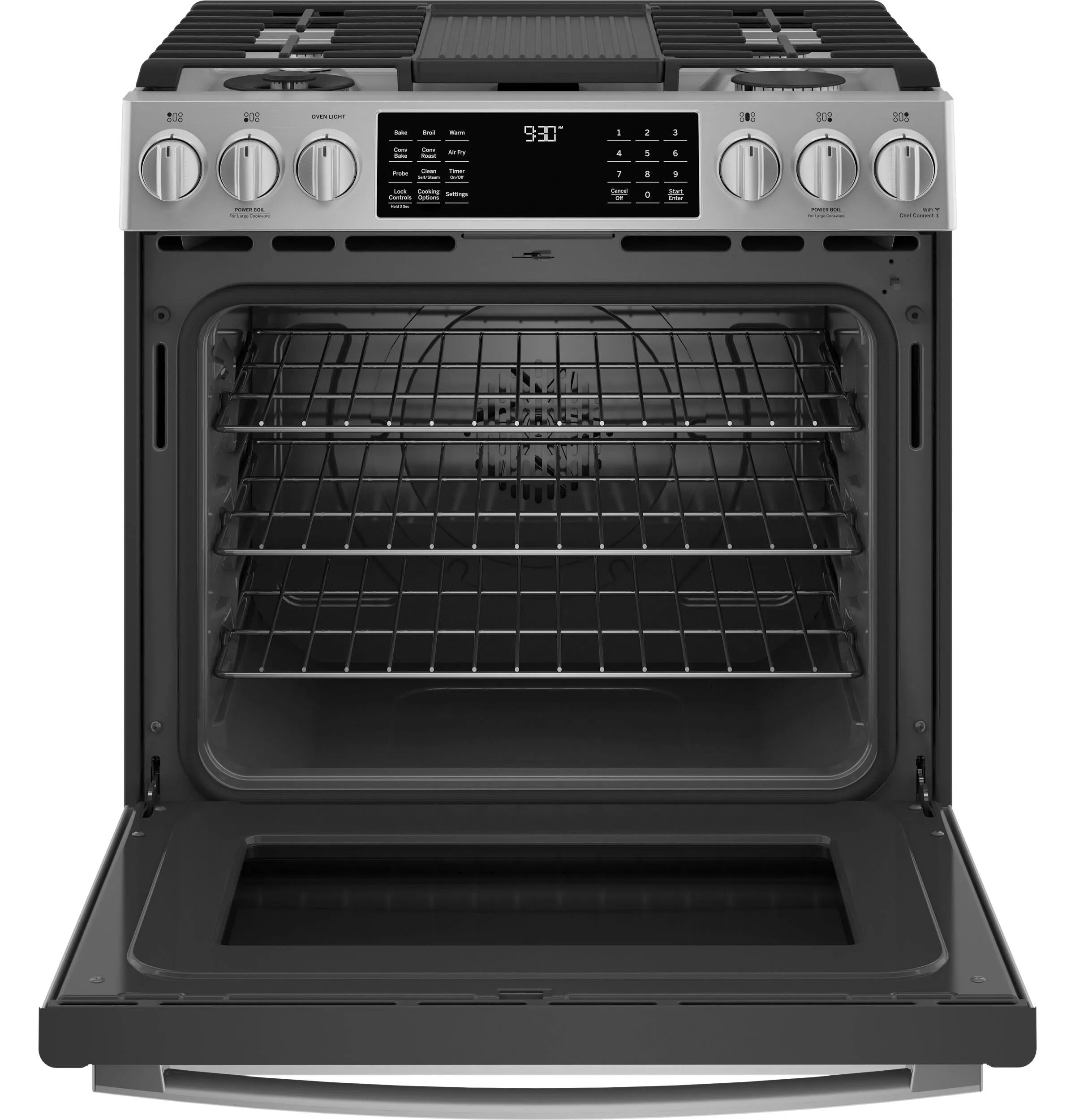 Ge Appliances P2S930YPFS Ge Profile&#8482; 30 Smart Dual Fuel Slide-In Front-Control Fingerprint Resistant Range