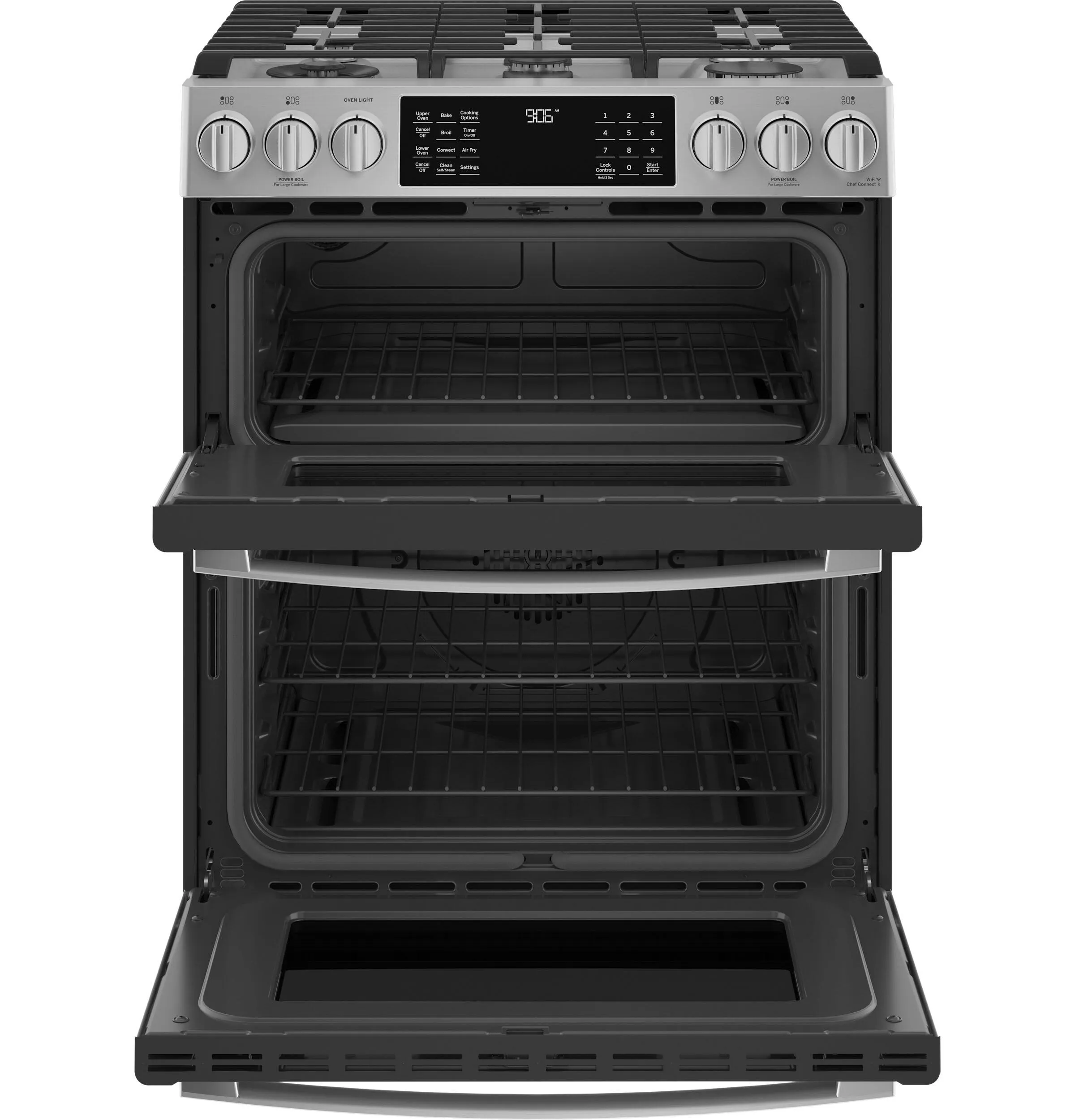 Ge Appliances PGS960YPFS Ge Profile&#8482; 30 Smart Slide-In Front-Control Gas Double Oven Convection Fingerprint Resistant Range