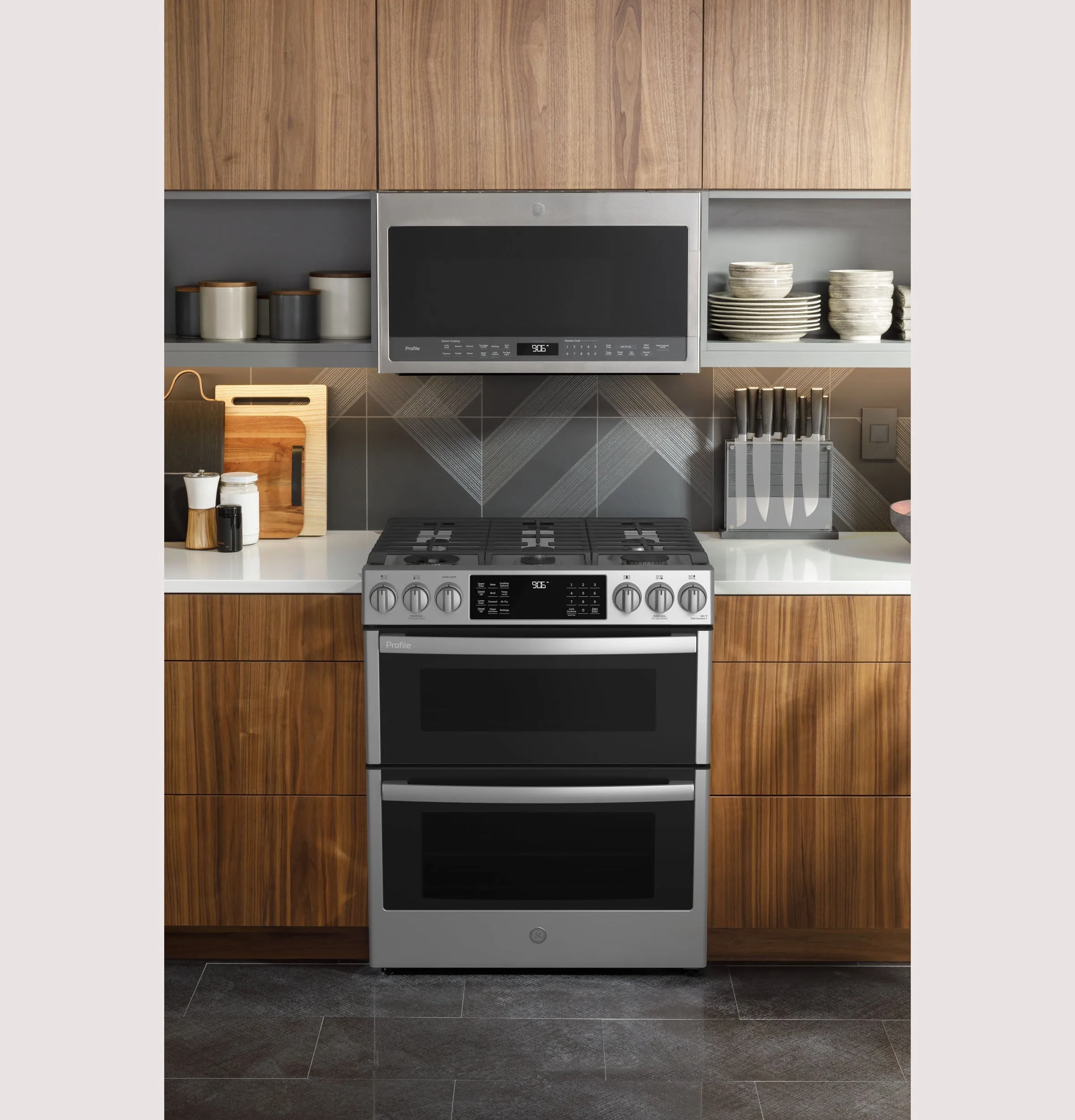 Ge Appliances PGS960YPFS Ge Profile&#8482; 30 Smart Slide-In Front-Control Gas Double Oven Convection Fingerprint Resistant Range