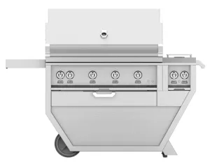 Hestan GABR42CX2LPDG Hestan 42 Liquid Propane Gas Deluxe Freestanding Grill And Cart W/ Double Side Burner Gabr42Cx2 - Dark Grey (Custom Color: Pacific Fog)