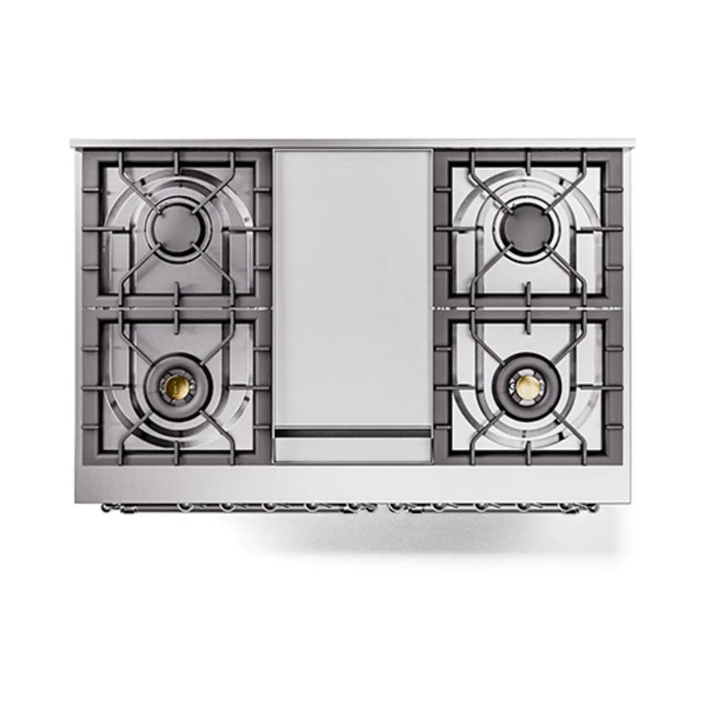 Ilve UND40FQNMPBUCLP Ilve Und40Fqnmpbuclp Nostalgie Ii Noblesse 40 Dual Fuel Range (Liquid Propane. Solid Door. Burgundy. Chrome)