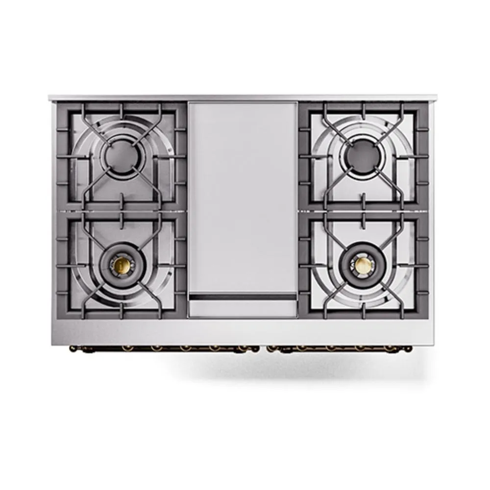 Ilve UND40FQNMPEGBLP Ilve Und40Fqnmpegblp Nostalgie Ii Noblesse 40 Dual Fuel Range (Liquid Propane. Solid Door. Emerald Green. Burnished)