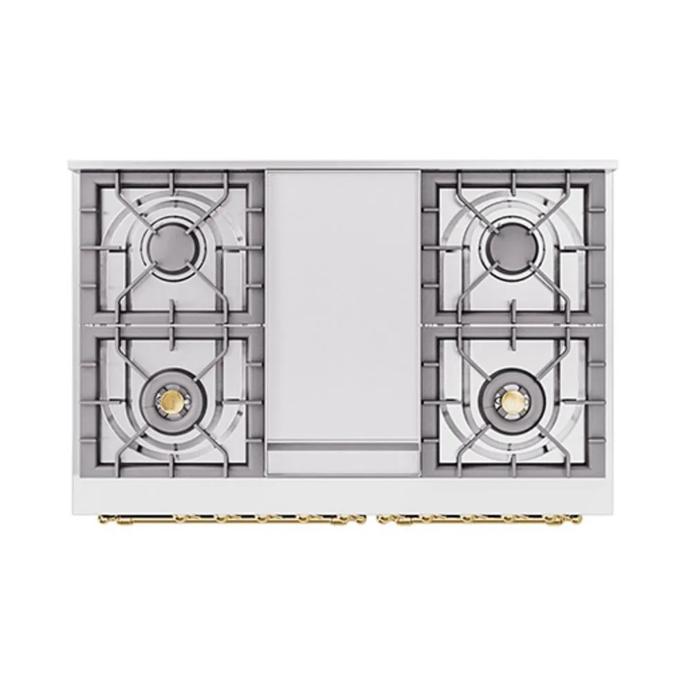 Ilve UND40FQNMPMBGLP Ilve Und40Fqnmpmbglp Nostalgie Ii Noblesse 40 Dual Fuel Range (Liquid Propane. Solid Door. Midnight Blue. Brass)