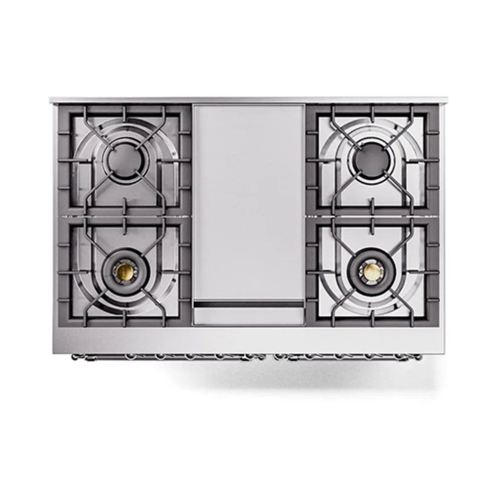 Ilve UND40FQNMPMGCLP Ilve Und40Fqnmpmgclp Nostalgie Ii Noblesse 40 Dual Fuel Range (Liquid Propane. Solid Door. Graphite Matte. Chrome)