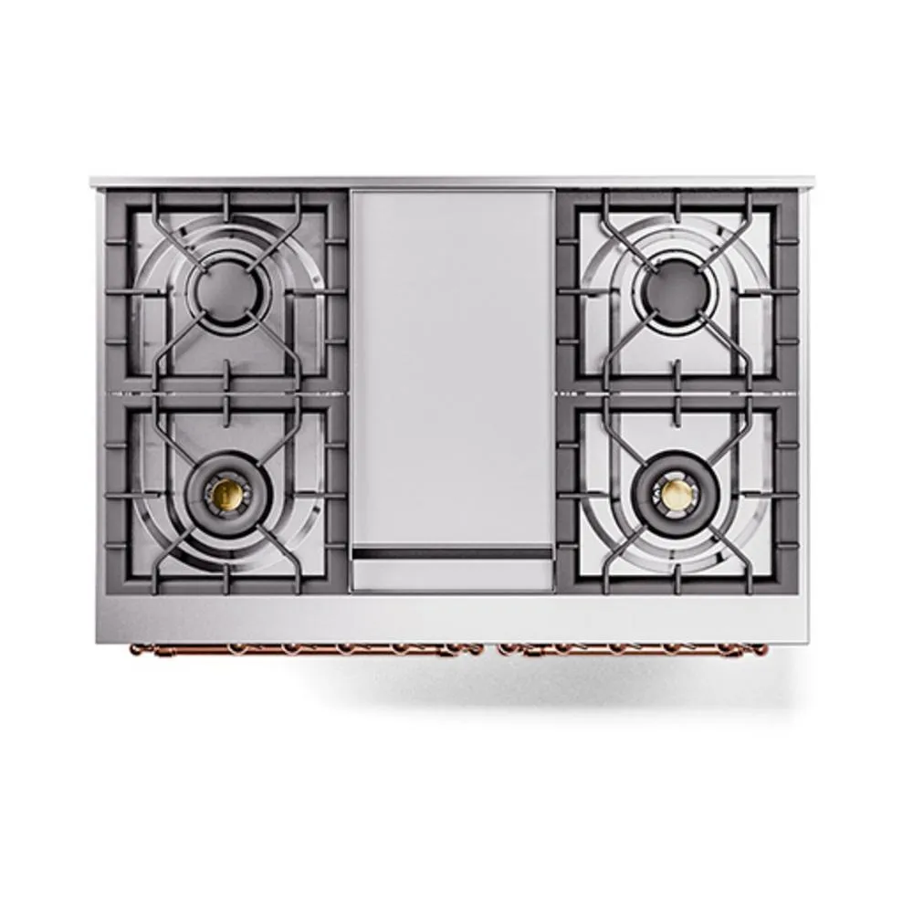 Ilve UND40FQNMPMGPLP Ilve Und40Fqnmpmgplp Nostalgie Ii Noblesse 40 Dual Fuel Range (Liquid Propane. Solid Door. Graphite Matte. Copper)