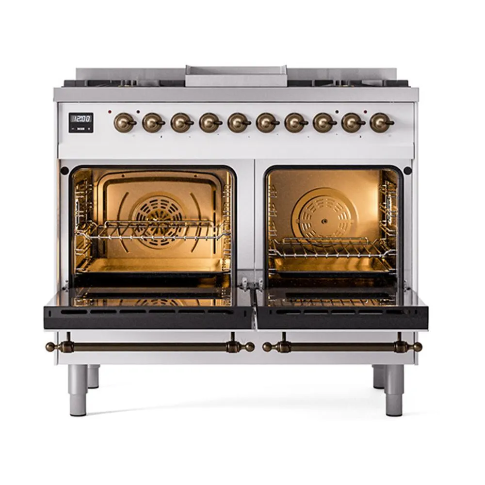 Ilve UND40FQNMPRABLP Ilve Und40Fqnmprablp Nostalgie Ii Noblesse 40 Dual Fuel Range (Liquid Propane. Solid Door. Ral. Burnished)