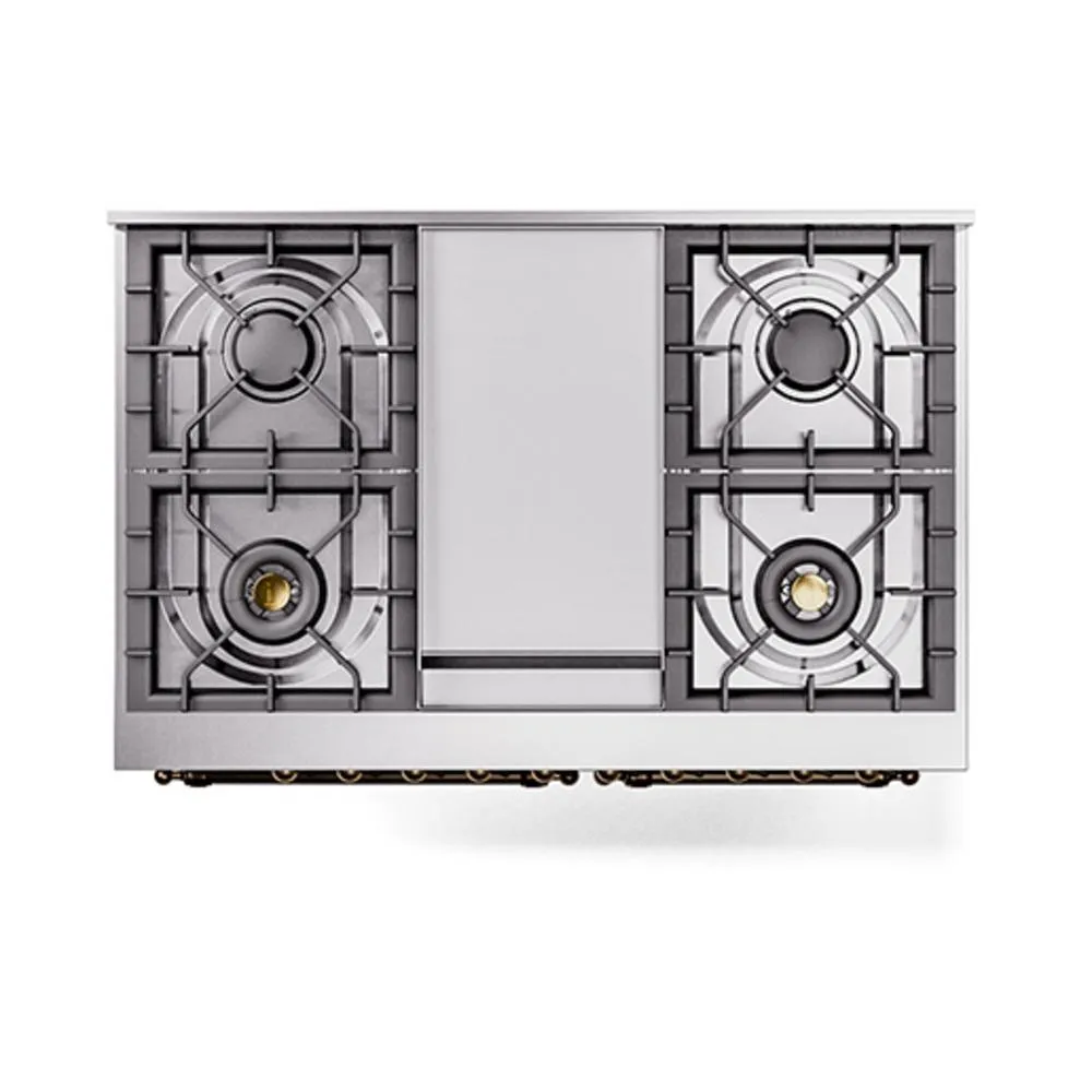Ilve UND40FQNMPRABLP Ilve Und40Fqnmprablp Nostalgie Ii Noblesse 40 Dual Fuel Range (Liquid Propane. Solid Door. Ral. Burnished)