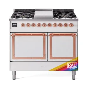 Ilve UND40FQNMPRAPLP Ilve Und40Fqnmpraplp Nostalgie Ii Noblesse 40 Dual Fuel Range (Liquid Propane. Solid Door. Ral. Copper)