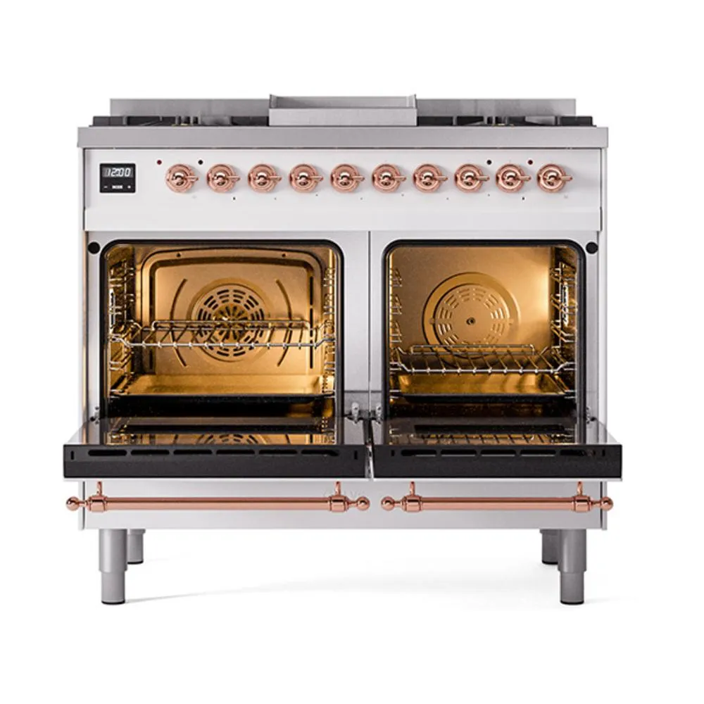 Ilve UND40FQNMPRAPLP Ilve Und40Fqnmpraplp Nostalgie Ii Noblesse 40 Dual Fuel Range (Liquid Propane. Solid Door. Ral. Copper)