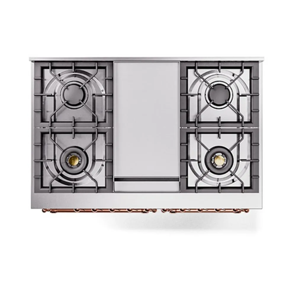 Ilve UND40FQNMPRAPLP Ilve Und40Fqnmpraplp Nostalgie Ii Noblesse 40 Dual Fuel Range (Liquid Propane. Solid Door. Ral. Copper)