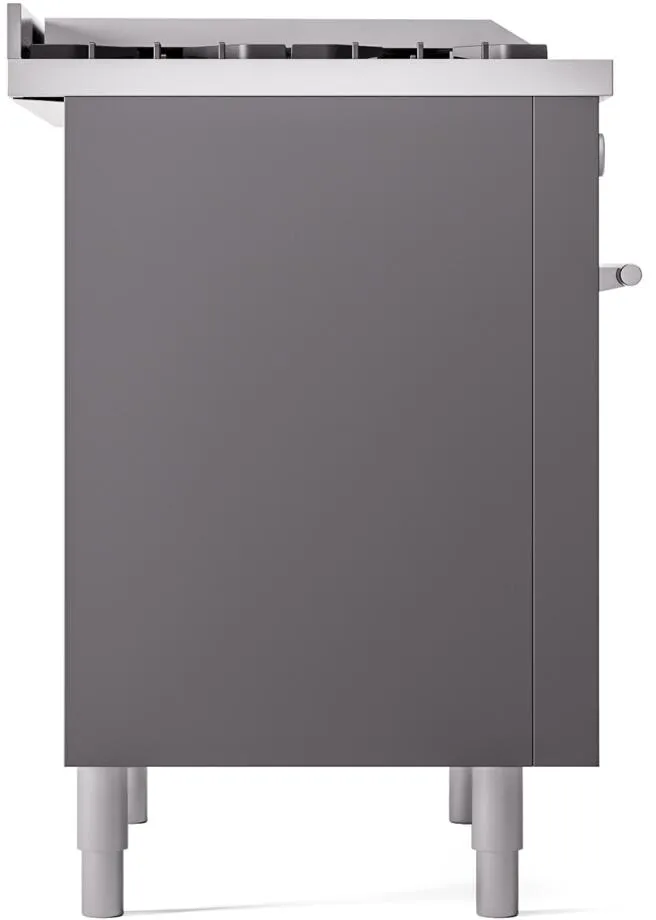 Ilve UP36FWMPMGLP Professional Plus Ii 36 Inch Dual Fuel Liquid Propane Freestanding Range In Matte Graphite With Trim